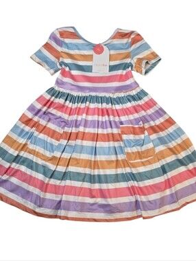 Mila And Rose Spring Strip Pocket Twirl Dress